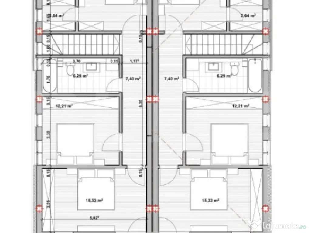 Duplex 4 camere, 120mp utili in Dezmir