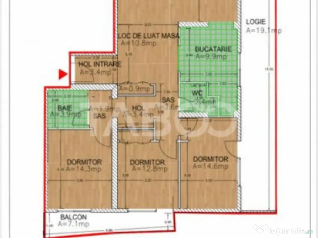 COMISION 0!! Apartament 4 camere 3 balcoane 115 mpu etajul 1 