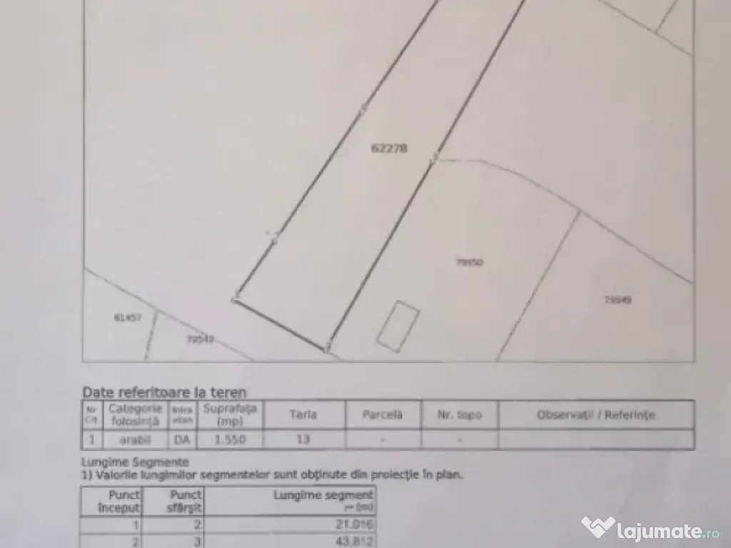 Teren intravilan 1550mp , Vorovesti-Miroslava 