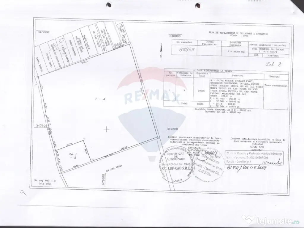 Teren Cocani Crevedia 39.063 mp posibilitate extindere cu... 