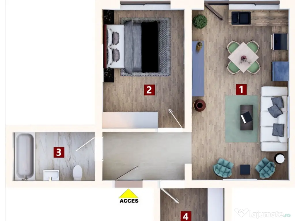 Apartament 2 camere, dressing generos, et.3/4, Subcetate City 2. 