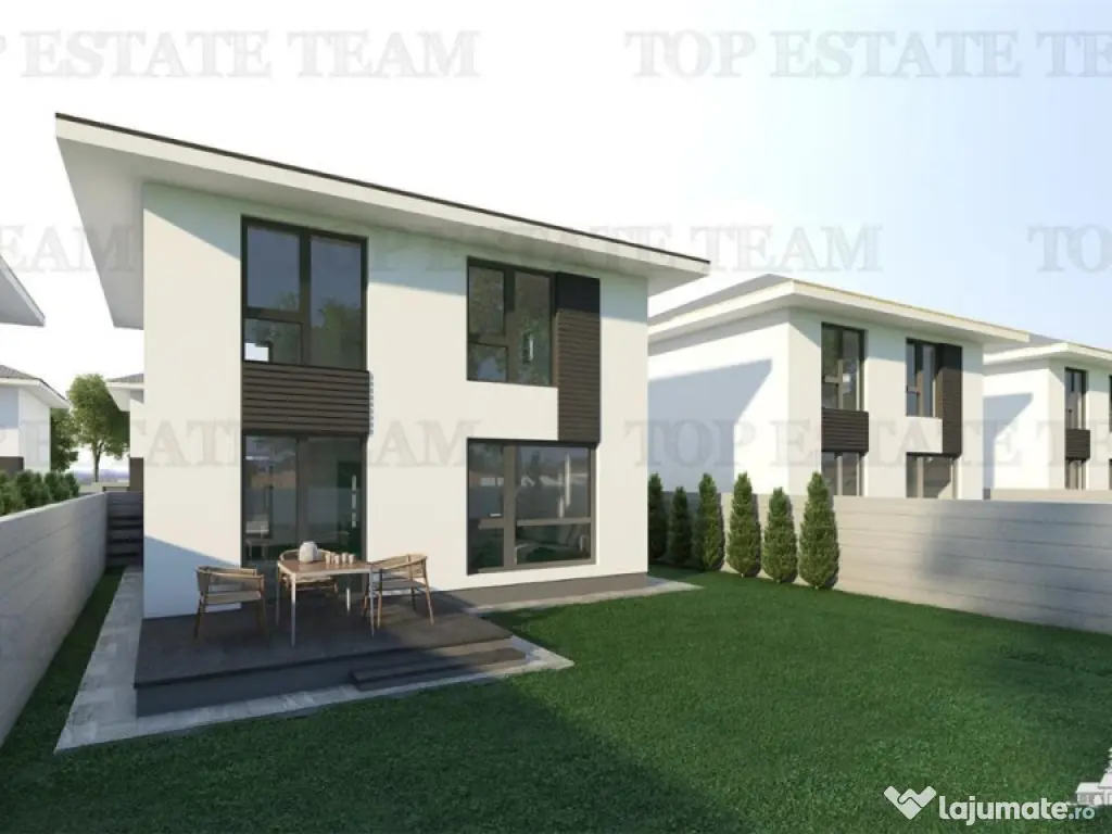 Vila moderna individuala cu 4 camere , 3 bai , Living open s 