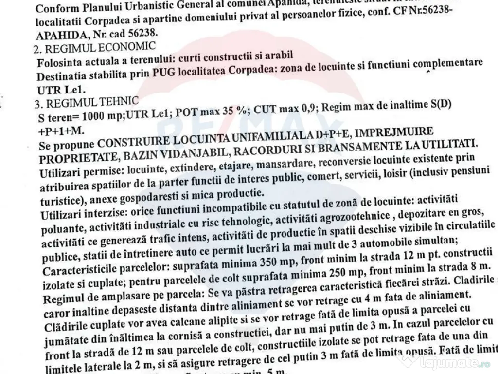 Teren de vanzare in Corpadea! 1000 MP 