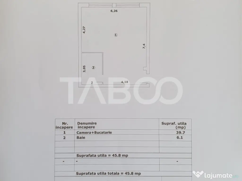 Studio de vanzare 46 mp utili constructie noua 2025 