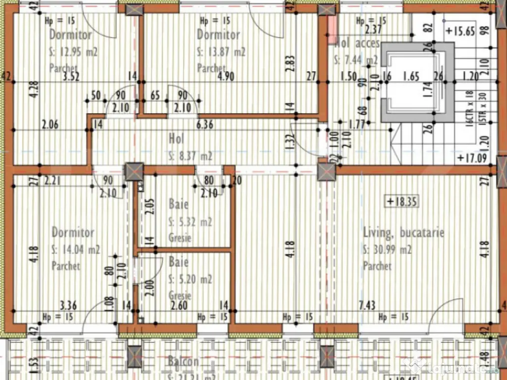 Apartament cu 4 camere 91 mp, Terasa de 43 mp, Bloc Nou, zon