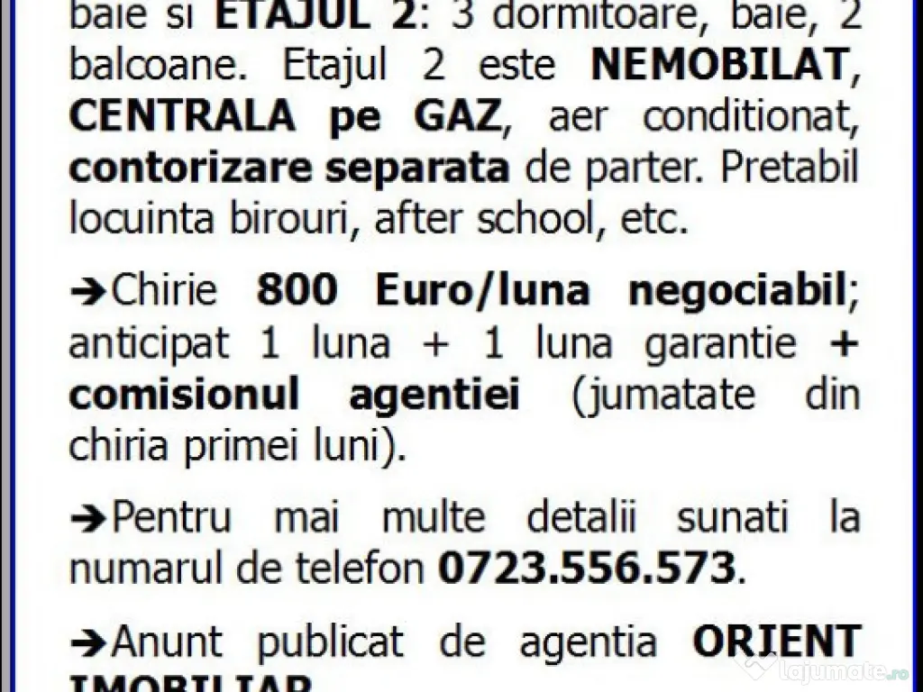 Coiciu, Baba Novac, etaj 1 si 2, nemobilat, gaze, inchirieri