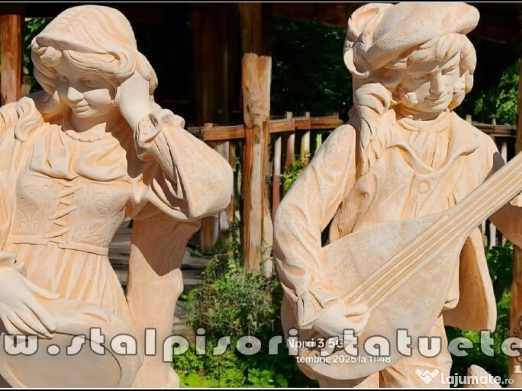 Set statuete muzicanți, galben patinat, model S69. 