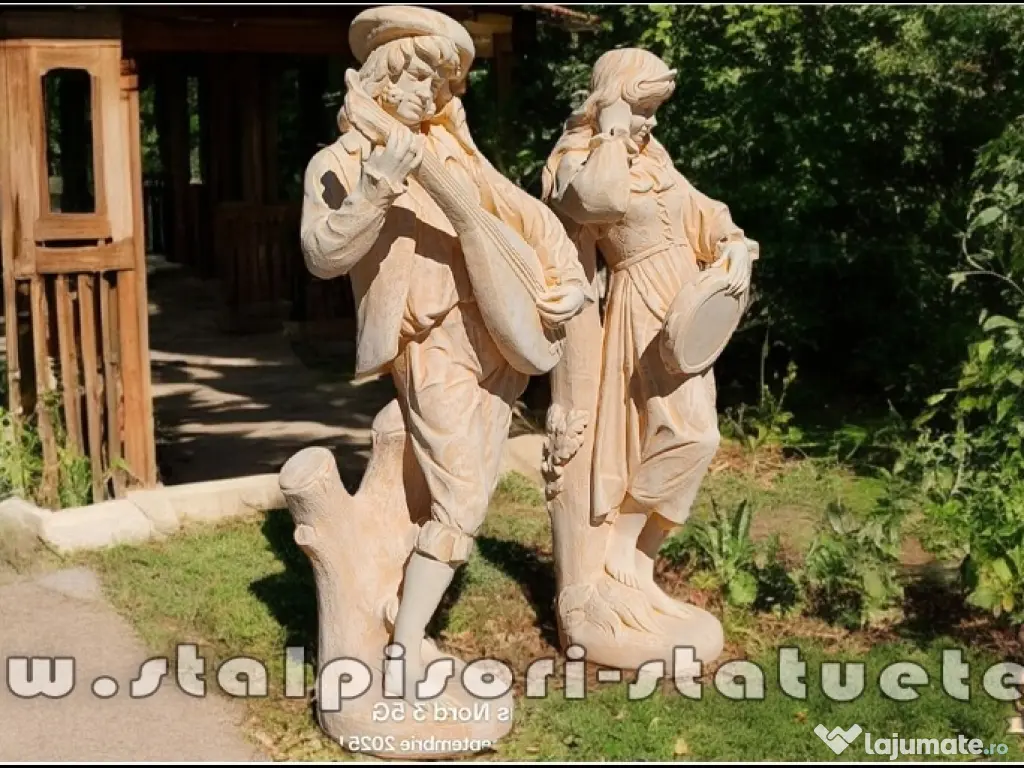 Set statuete muzicanți, galben patinat, model S69. 