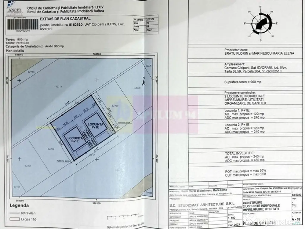 Izvorani - Teren intravilan langa lac | Rezidential P+1E 