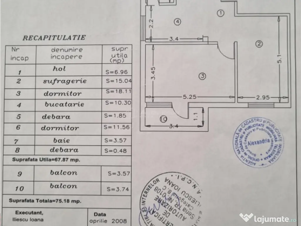 Apartament 3 cam renovat et 3 din 4 zona F-uri 