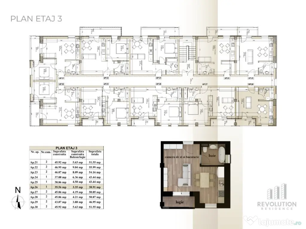 NEW! COMISION 0% - Apartamente cu 2 camere - Oltului 13A, Baia Mare 
