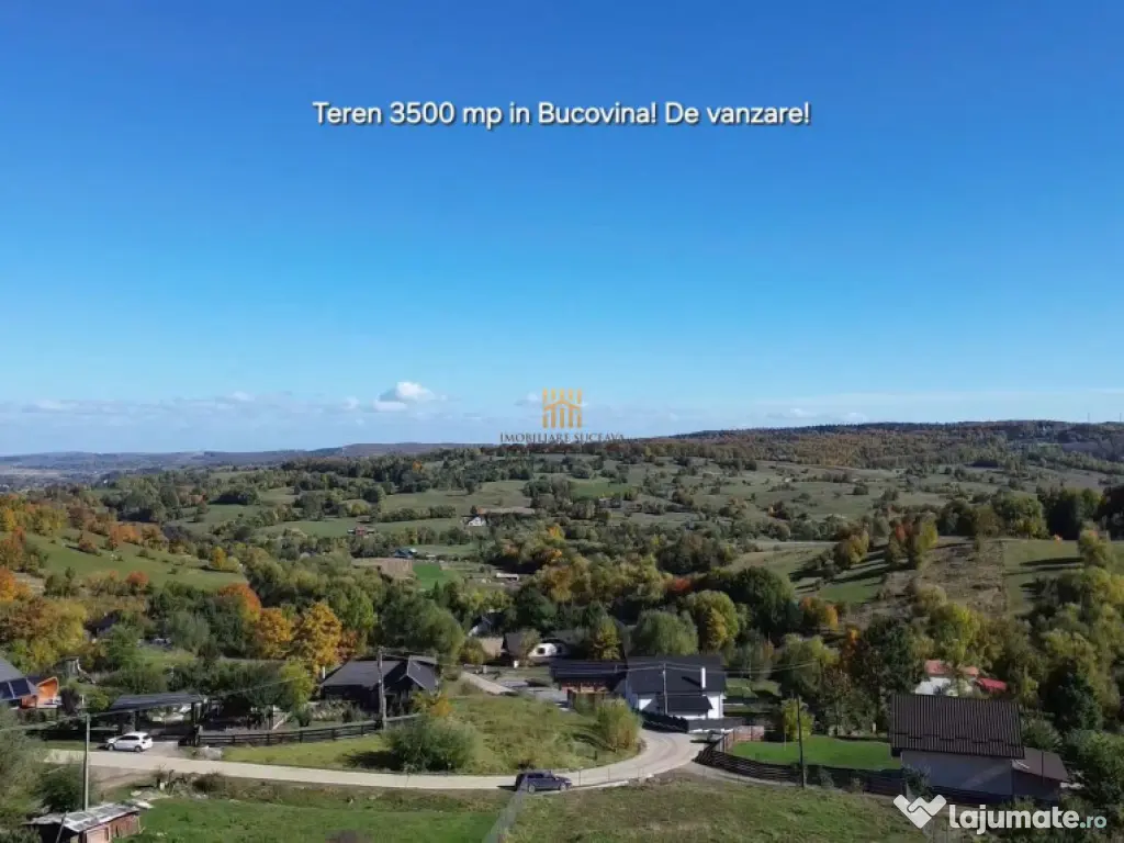 Teren intravilan 3500 mp Zona turistica Cacica Bucovina! 
