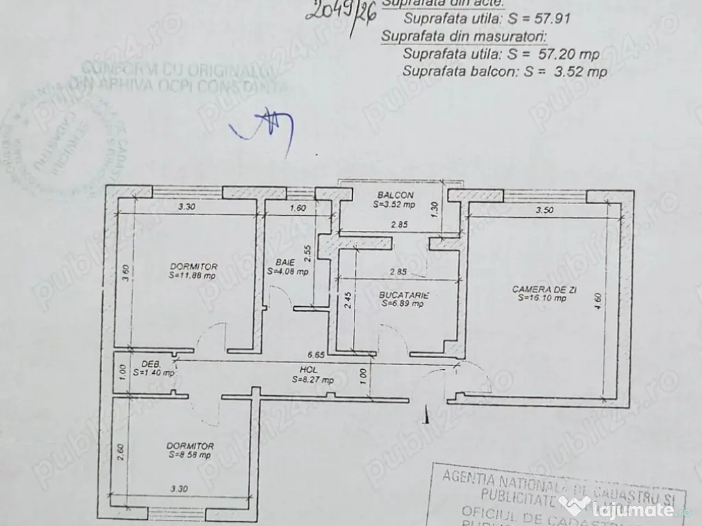 Casa de cultura-apartament 3 camere decomandat cu gaze