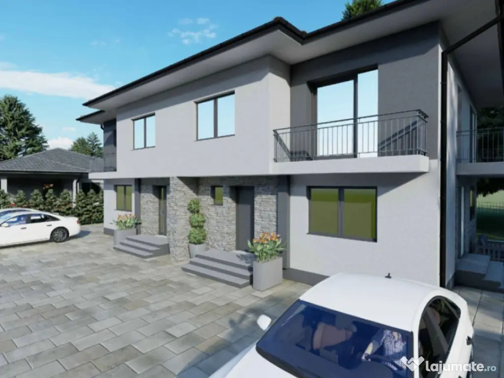 Duplex de vanzare, 124 mp, la rosu sau semifinisat