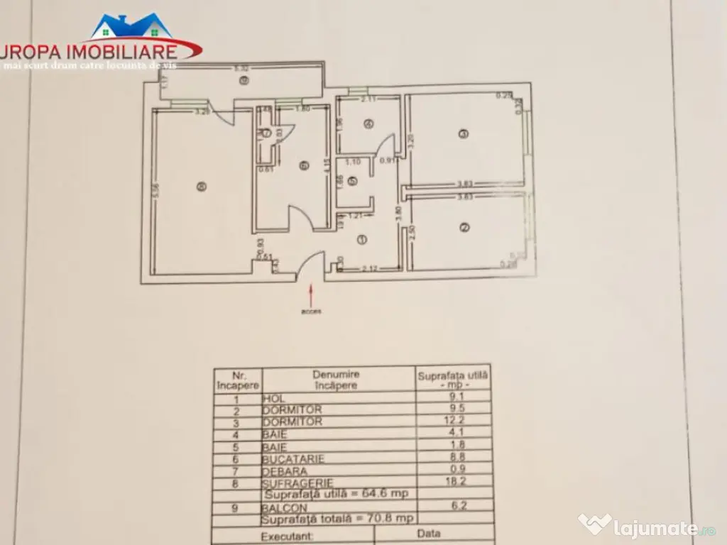 Apartament 3 camere de zona E3 -Tulcea