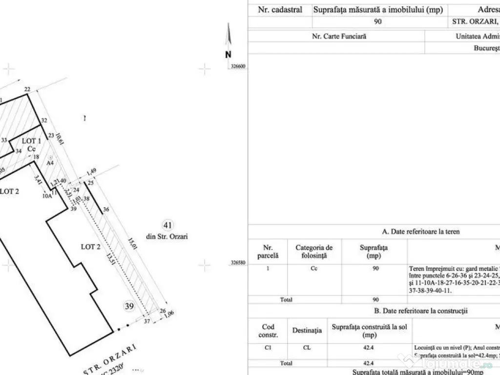 Constructie Ruina 42 mp pe strada Orzari colt Agricultori... 