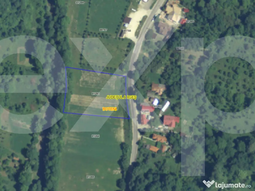 Teren intravilan la tara in Arges - 3.565 mp in comuna Boten