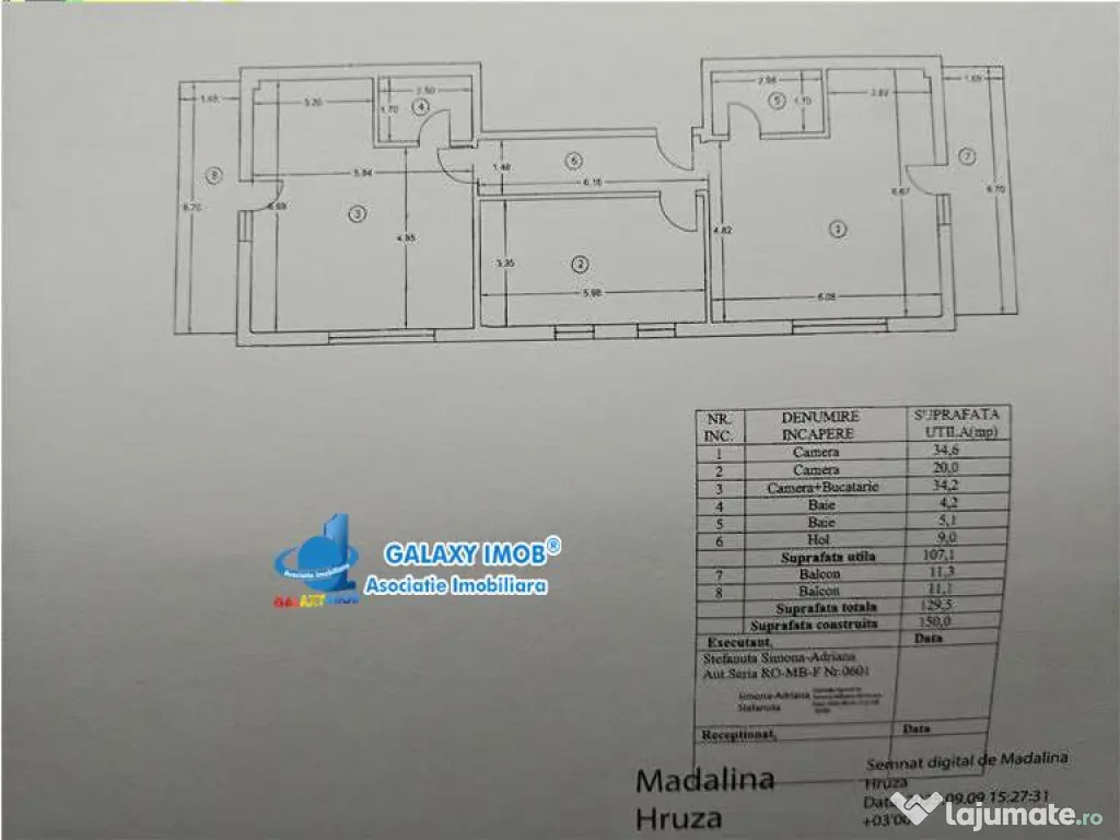Dobrogeanu Gherea Mansarda 3 camere 130 mp 
