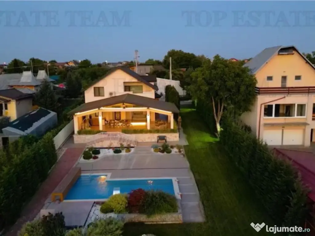 Vila cu deschidere la lac, piscina, garaj inchis - Branesti, 