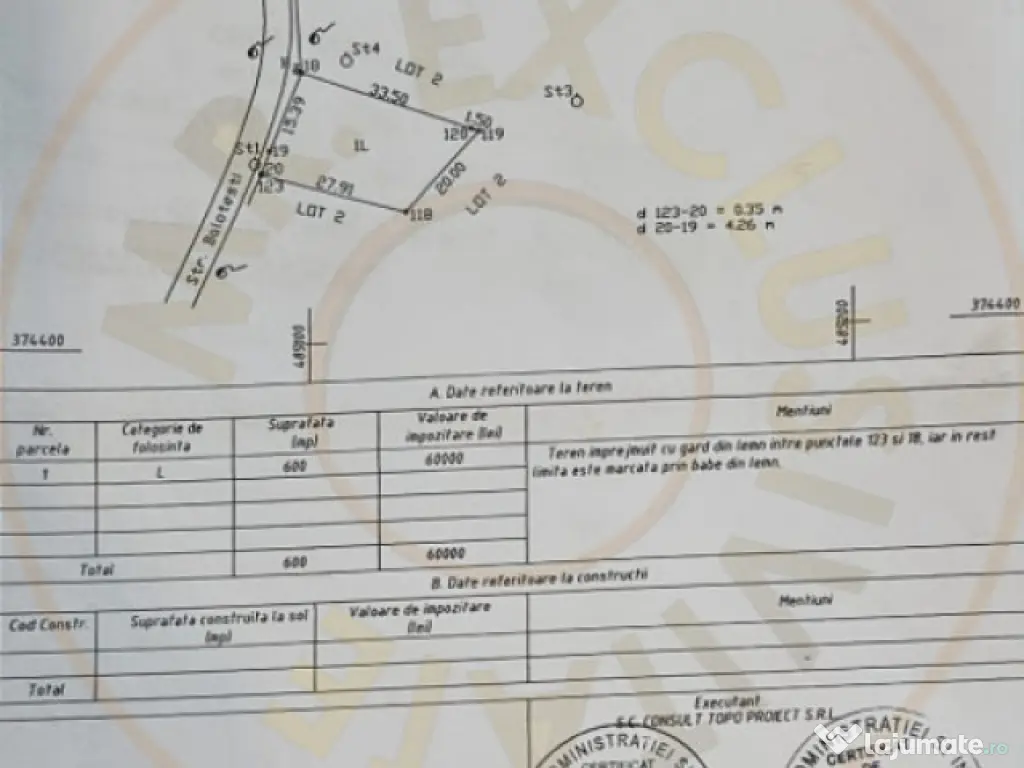 Teren 600mp intravilan - Balotesti 