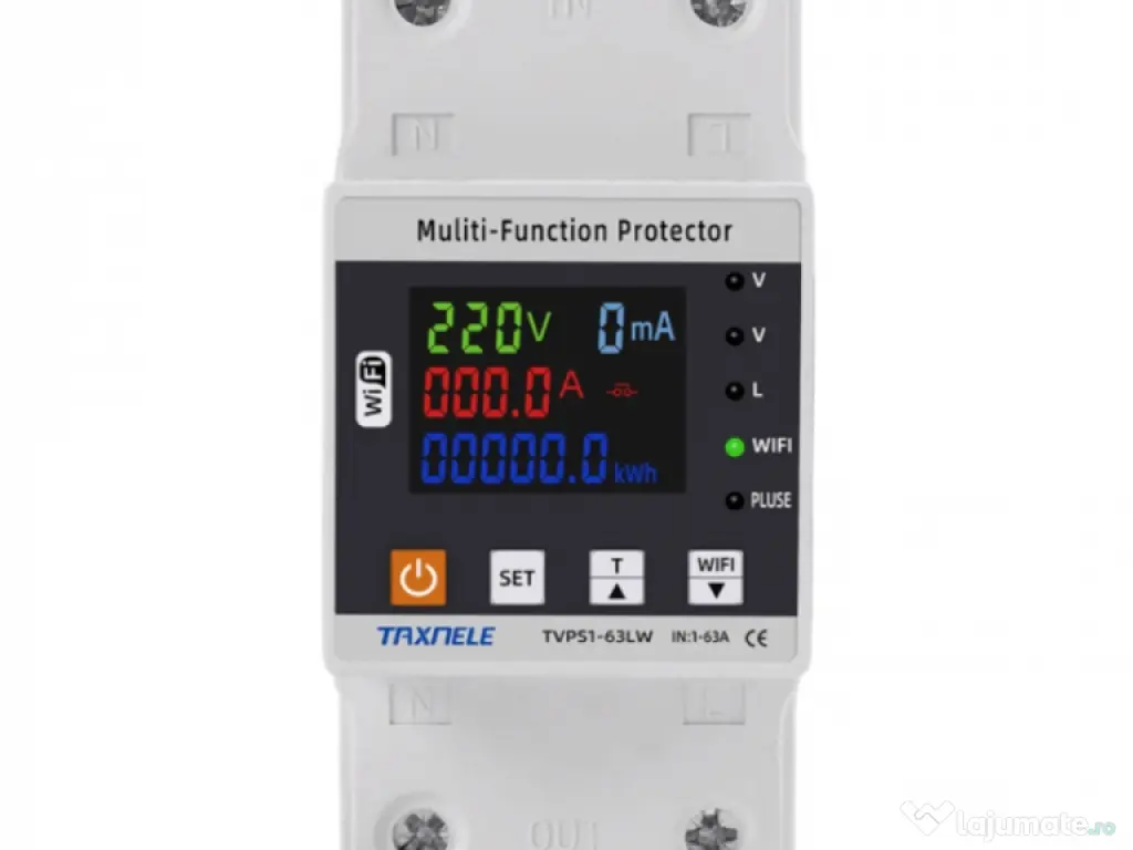 Releu tensiune, contor smart WiFi Tuya TAXNELE TVPS1-63LW 