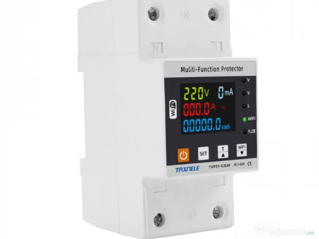 Releu tensiune, contor smart WiFi Tuya TAXNELE TVPS1-63LW 