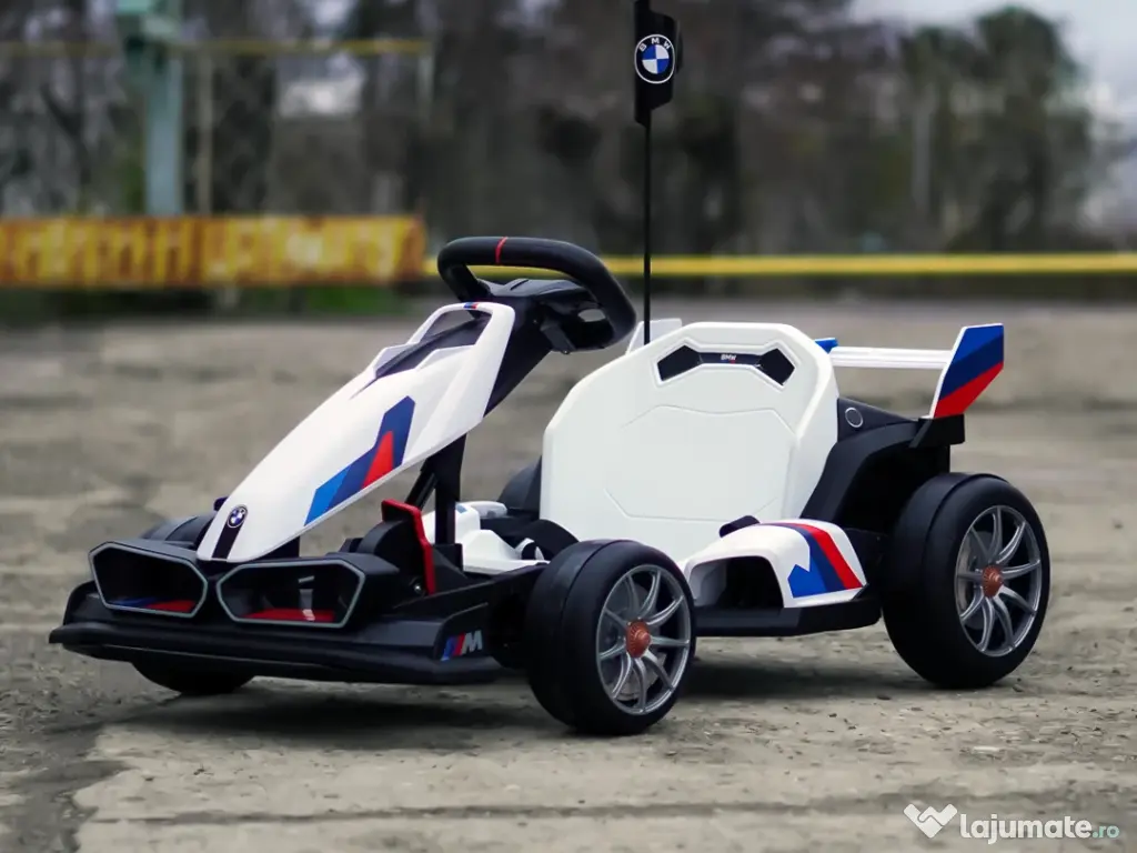 Kart electric cu functie Drift, BMW Motosport 2x 250W, 24V sasiu ajustabil White 