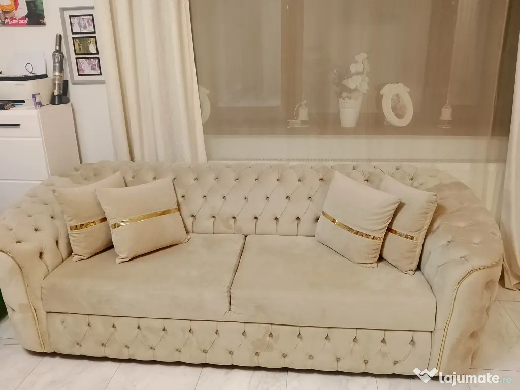 Set canapea cu 2 fotolii rotative