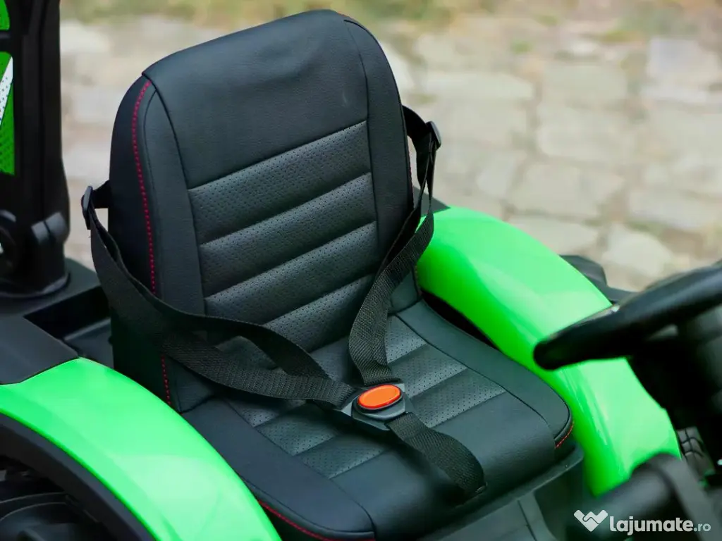 Tractor electric Kinderauto 720-T, 2x 45W 12V, cupa si incarcator Green 