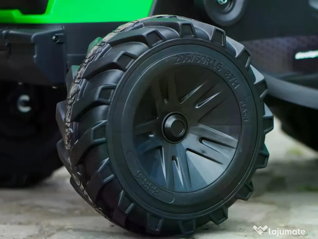 Tractor electric Kinderauto 720-T, 2x 45W 12V, cupa si incarcator Green 