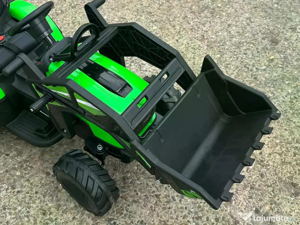 Tractor electric Kinderauto 720-T, 2x 45W 12V, cupa si incarcator Green 