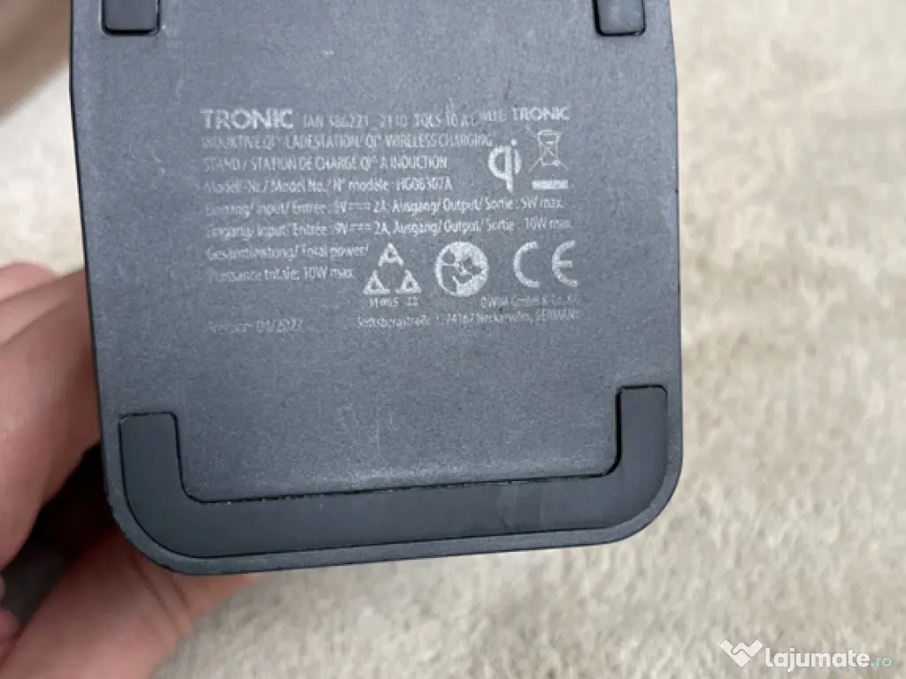 Încărcător wireless Qi de 10 W 