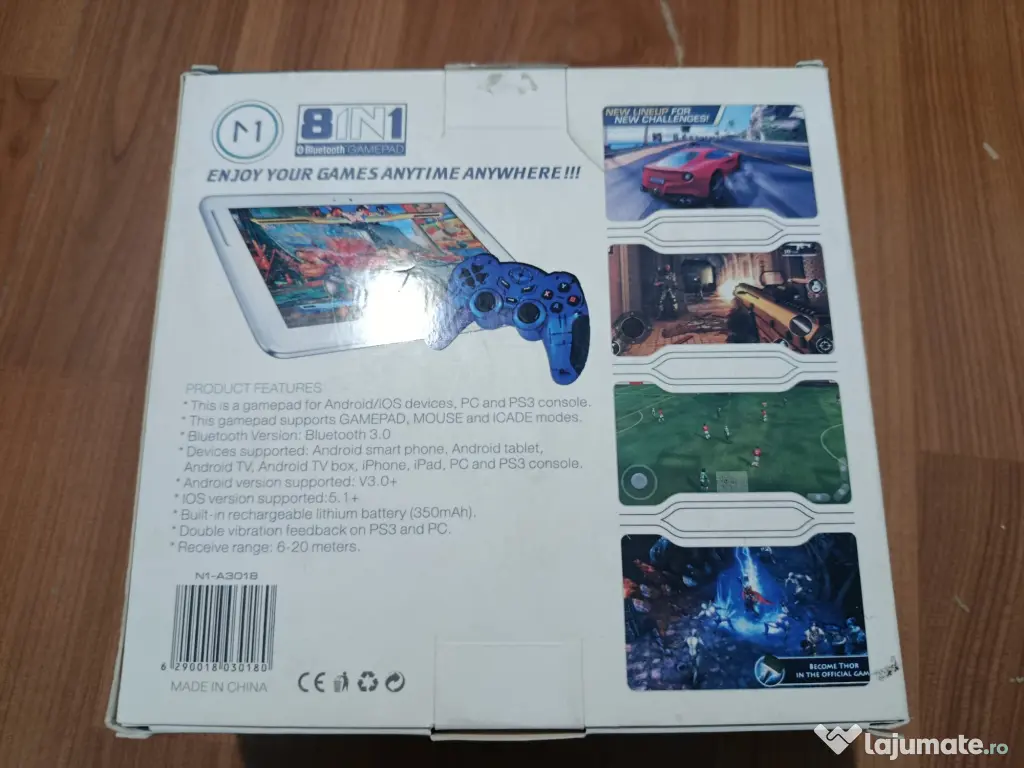 Gamepad Joypad Bluetooth 12 Pulsanti 4 Axis N1-A3018 Pc Ps3 Android Tv