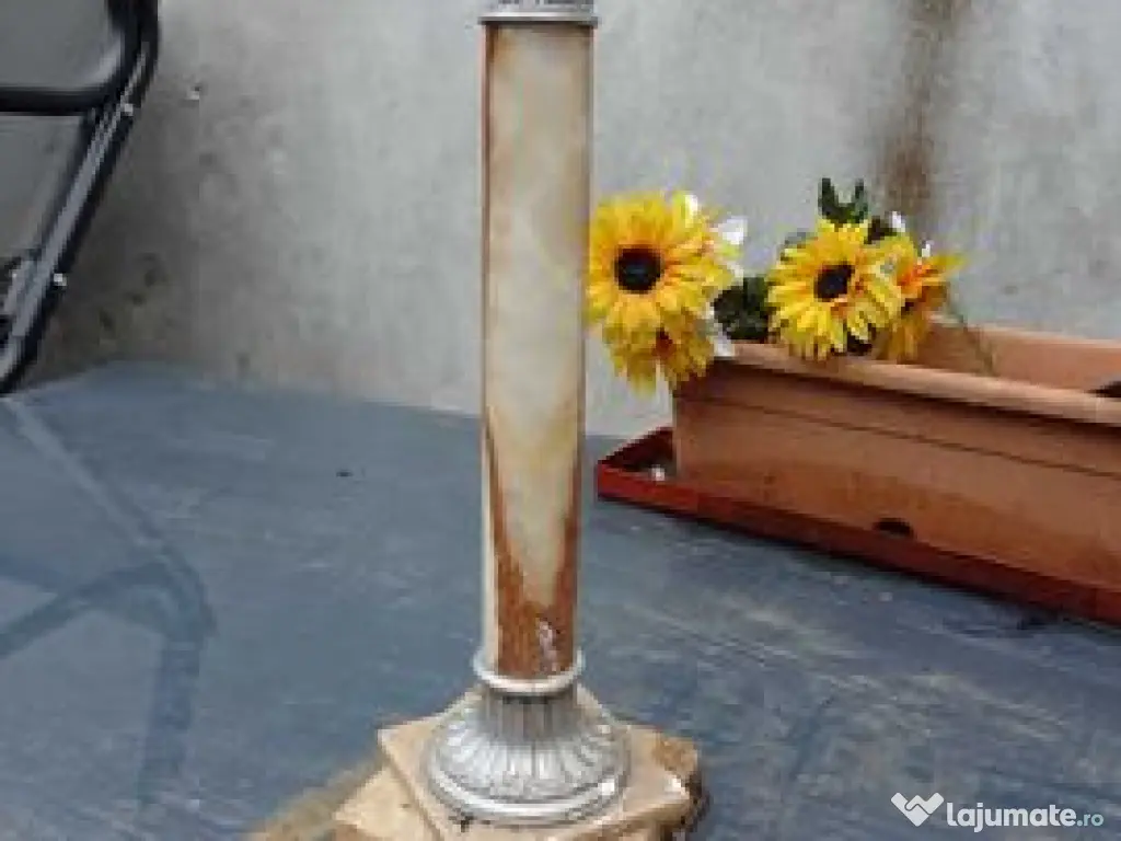 Lampa Victoriană marmură și argint