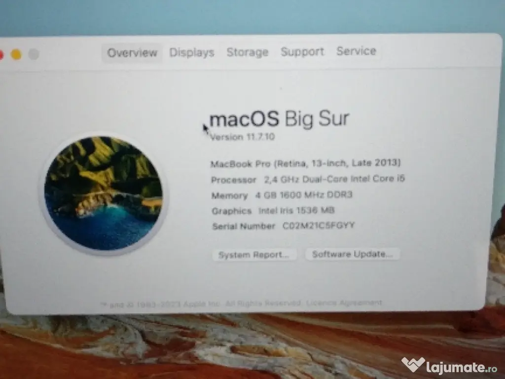 Vand MacBook Pro 13 inch a1502