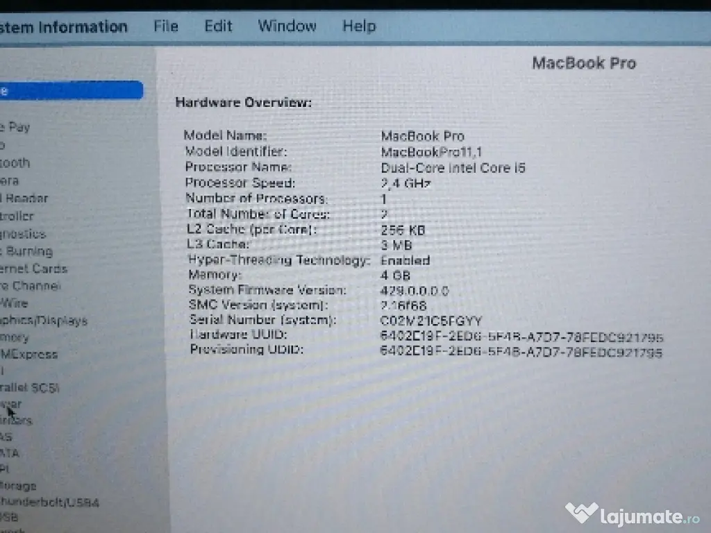 Vand MacBook Pro 13 inch a1502