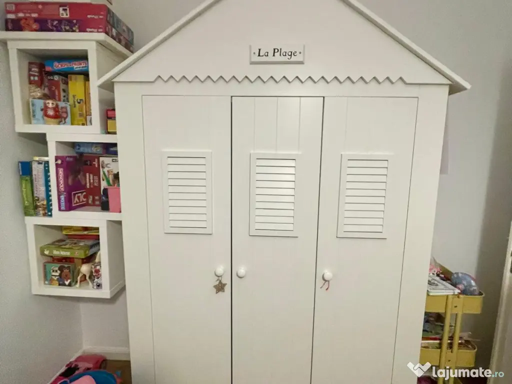 Mobilier cameră copil alb – Pinio Marsylia + pătuț Tutti Bambini