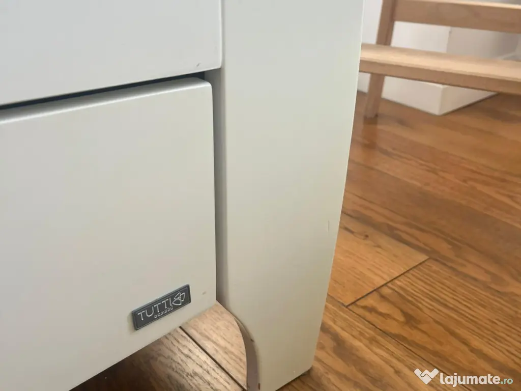 Mobilier cameră copil alb – Pinio Marsylia + pătuț Tutti Bambini