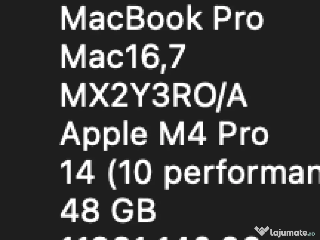 Macbook PRO 16” M4 Pro, 48GB RAM,20GPU,14CPU 