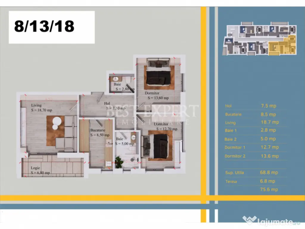 3 Camere Ideal Familie Geam Baie -Finisaje Premium