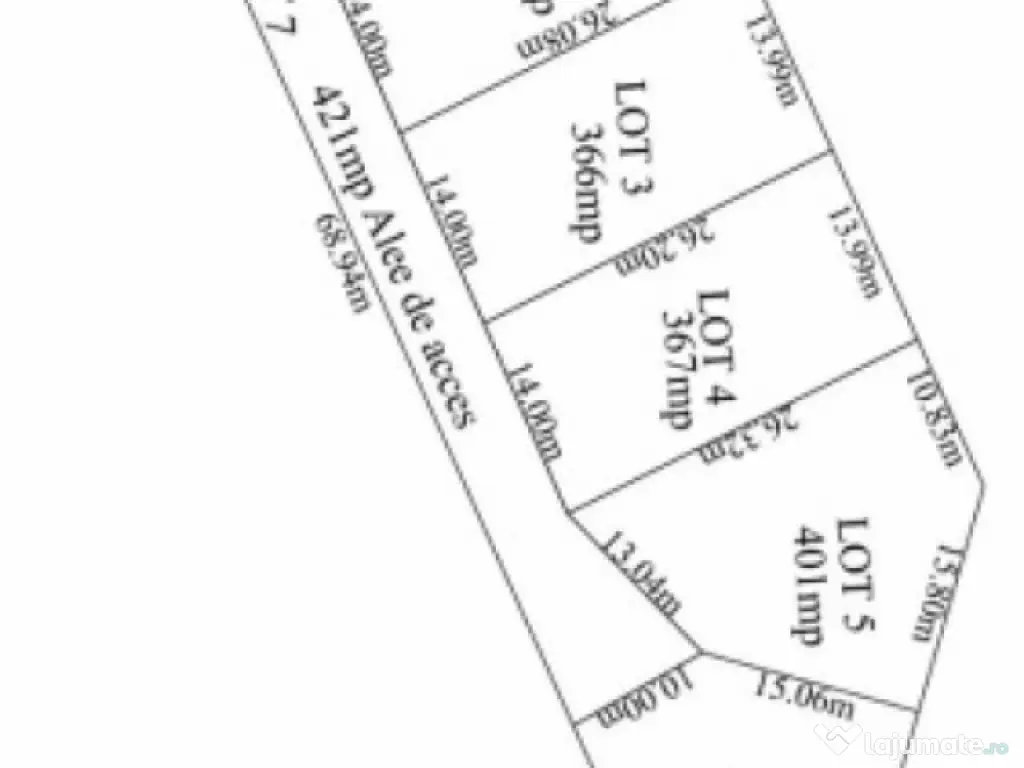 Teren extravilan parcelat, suprafață 726 mp, Cernele 