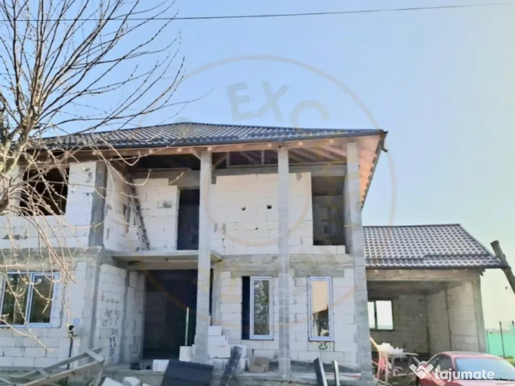 Casă la roșu de vânzare – Tărtășești- Teren 800 mp 
