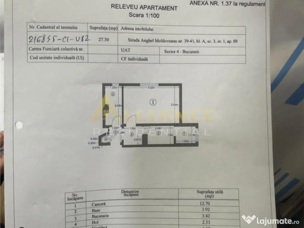 Garsoniera Anghel Moldoveanu MOBILATA etajul 1 