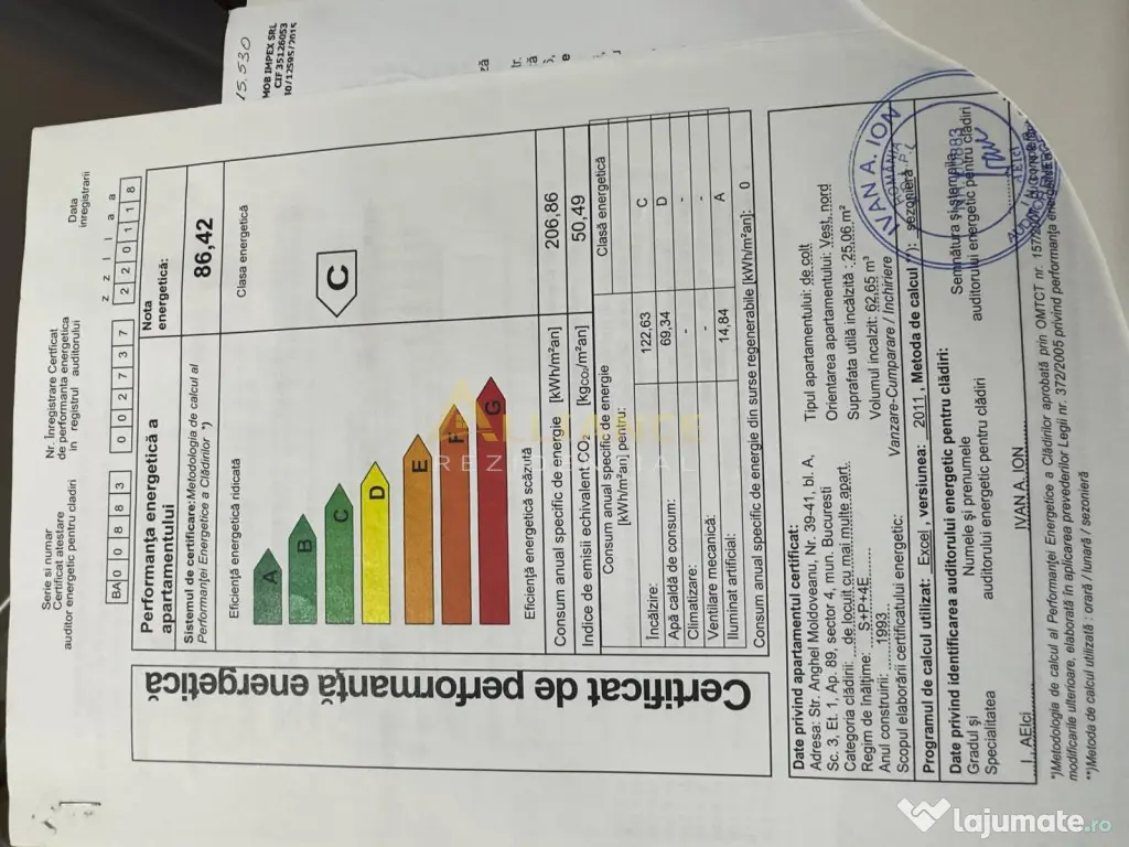 Garsoniera Anghel Moldoveanu MOBILATA etajul 1 
