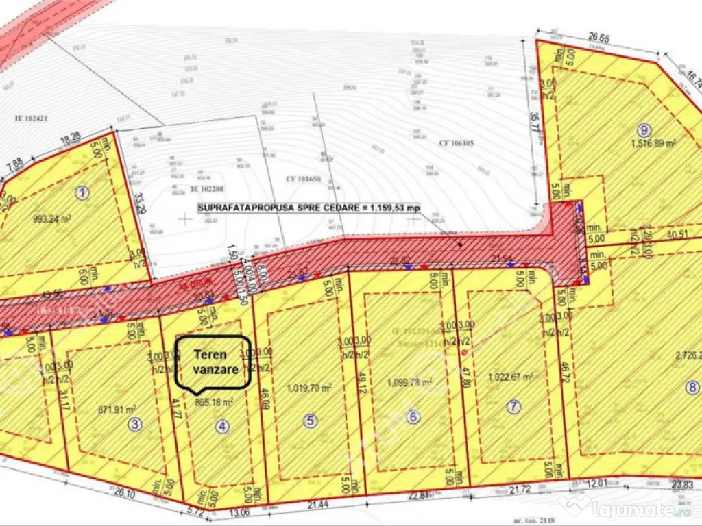 Teren intravilan 865 mp in Tocile pretabil casa de vacanta 