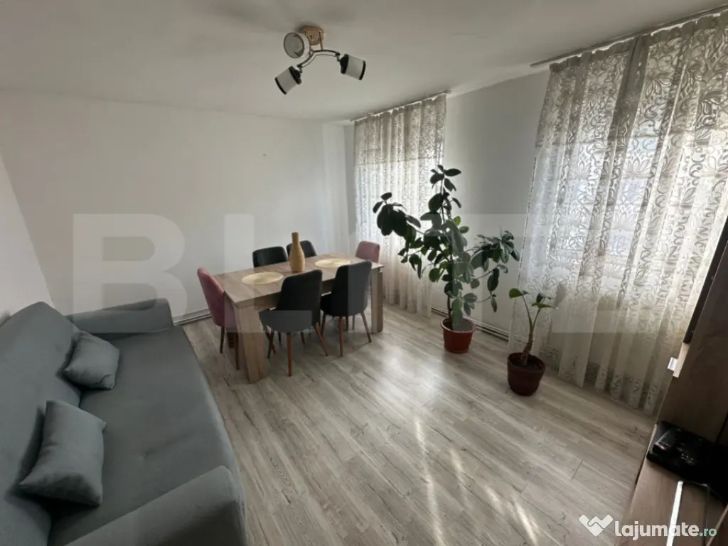 Apartament 2 camere, 48 mp, etaj 2/4, mobilat și utilat com 