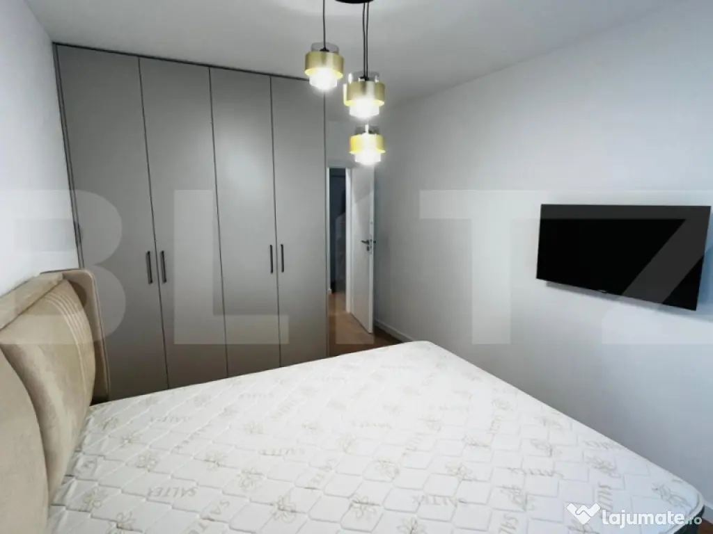 Apartament modern cu 2 camere, complet mobilat, 56 mp, parca
