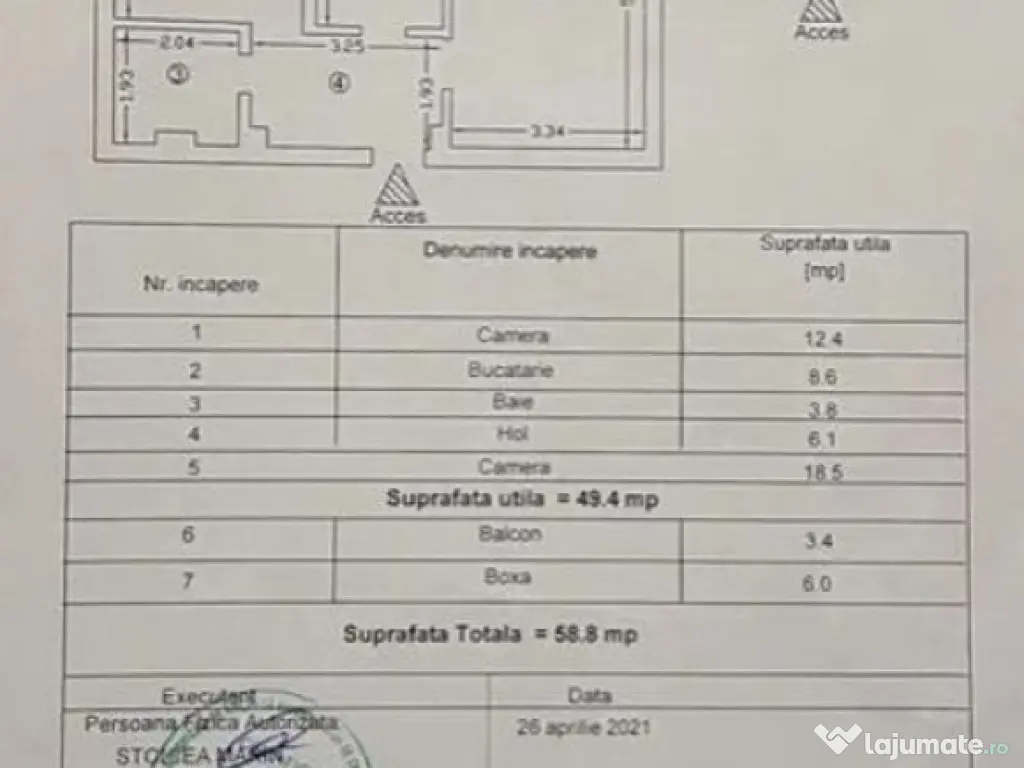 Apartament 2 camere decomandat-zona Dacia 