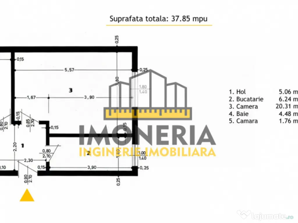 Garsoniera decomandata-0% comision-600m metrou C. Georgian-4 