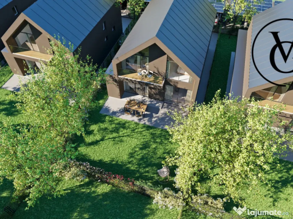 Vilă modernă P+1, structură metalică, smart home, pompe 